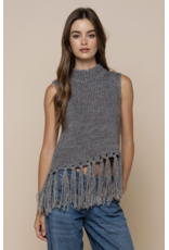 Sleeveless Mock Neck Sweater Top