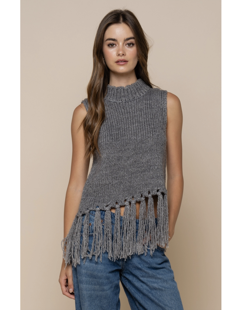 Sleeveless Mock Neck Sweater Top