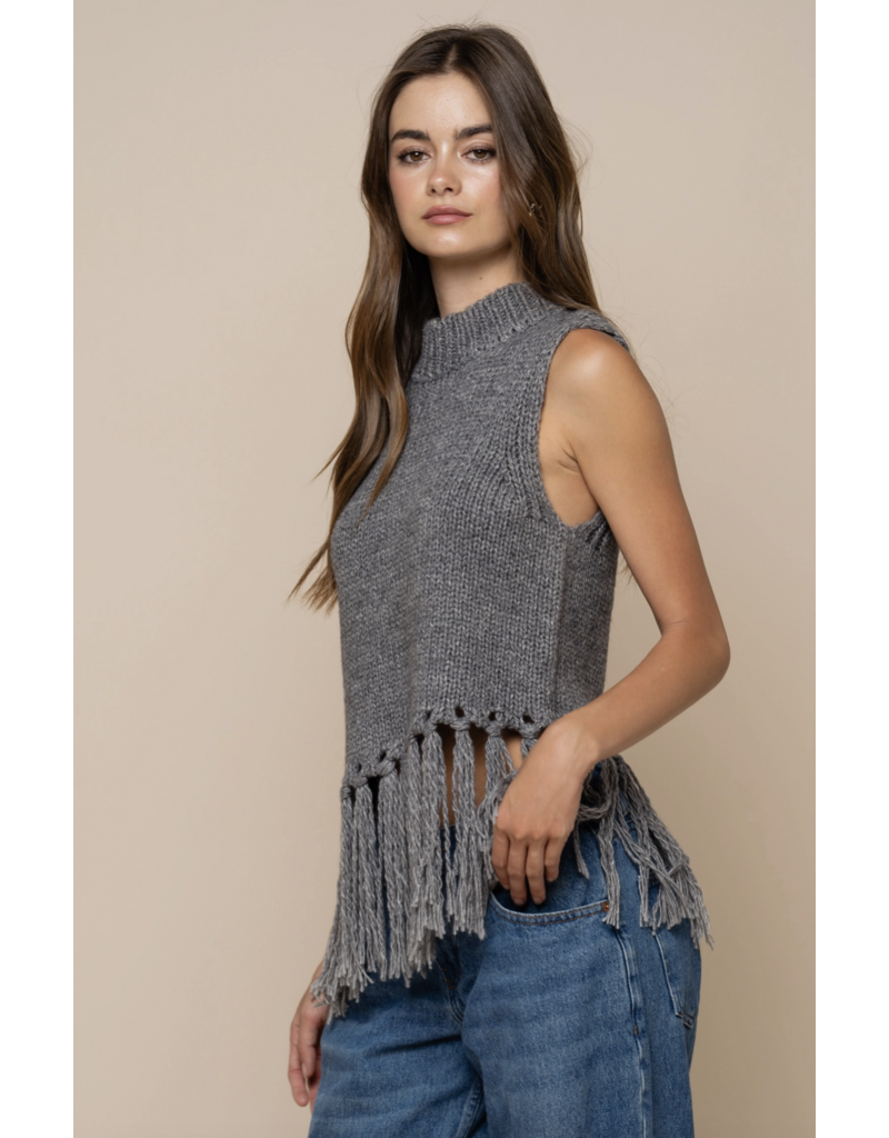 Sleeveless Mock Neck Sweater Top