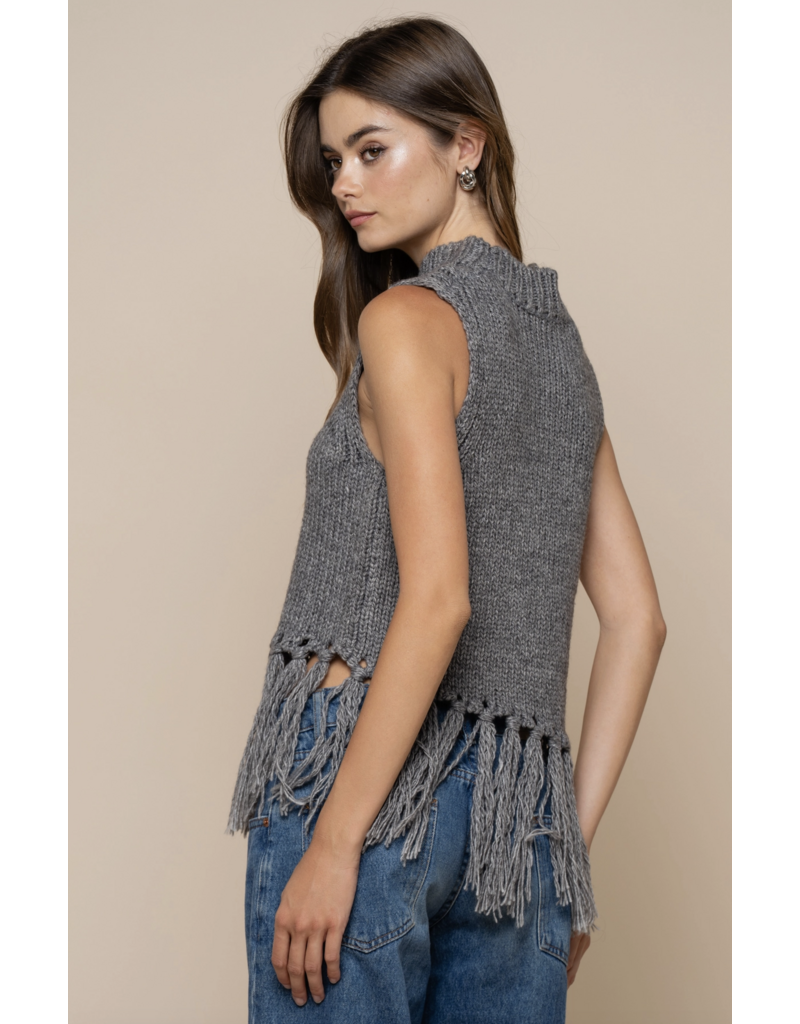 Sleeveless Mock Neck Sweater Top
