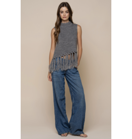 Sleeveless Mock Neck Sweater Top