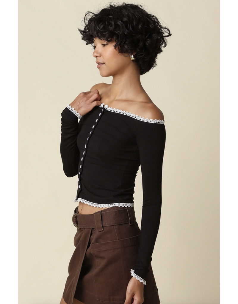 Jodie Off Shoulder Cardigan Top