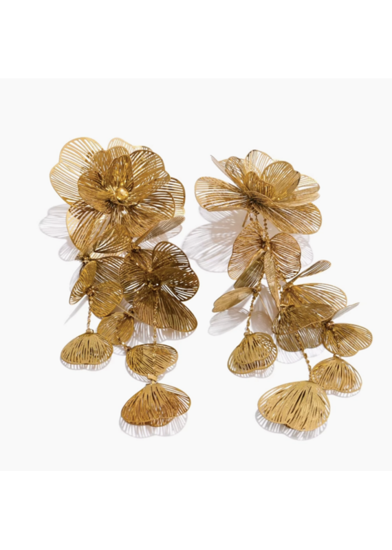 Haven + Faye Collective Golden Bloom Statement Earrings