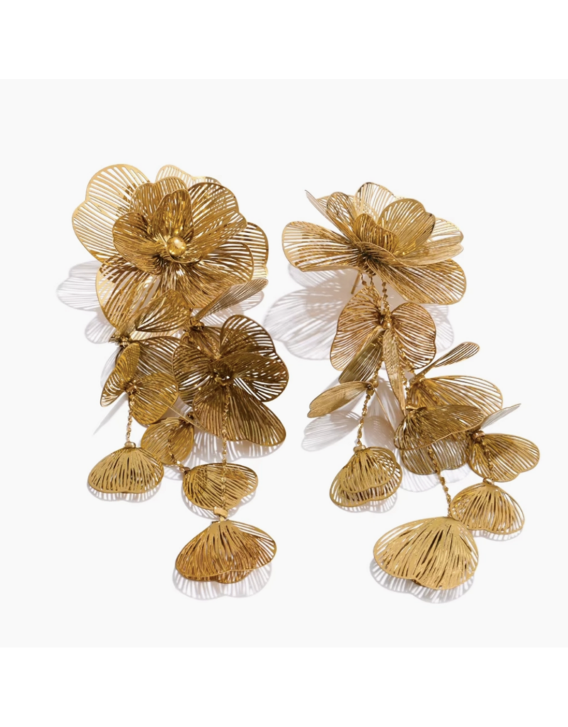 Haven + Faye Collective Golden Bloom Statement Earrings