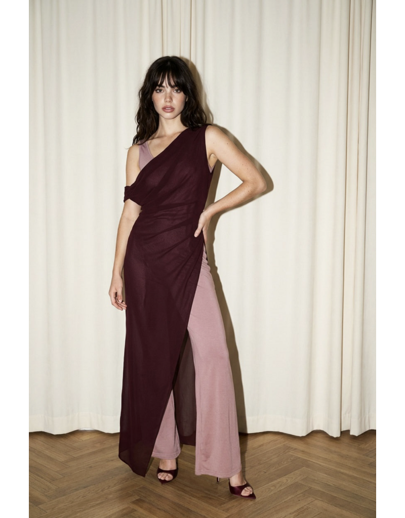 Skylar Rose Sharon Sheer Overlay Dress & Jumpsuit Set