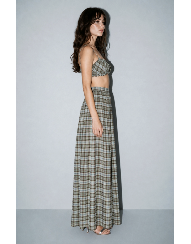 Skylar Rose Crista Ruched Crop Top & Wide Leg Pant Set