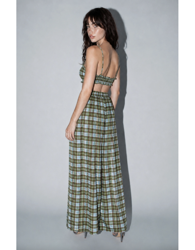 Skylar Rose Crista Ruched Crop Top & Wide Leg Pant Set
