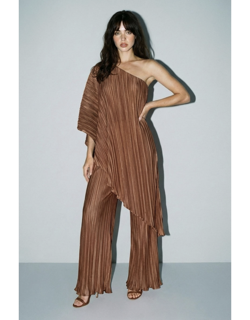 Skylar Rose Rina One Shoulder Top & Flowy Pant Set