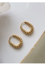 Flanerie Cere 18K Gold Non-Tarnish Twisted Oval Earrings