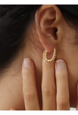 Flanerie Cere 18K Gold Non-Tarnish Twisted Oval Earrings