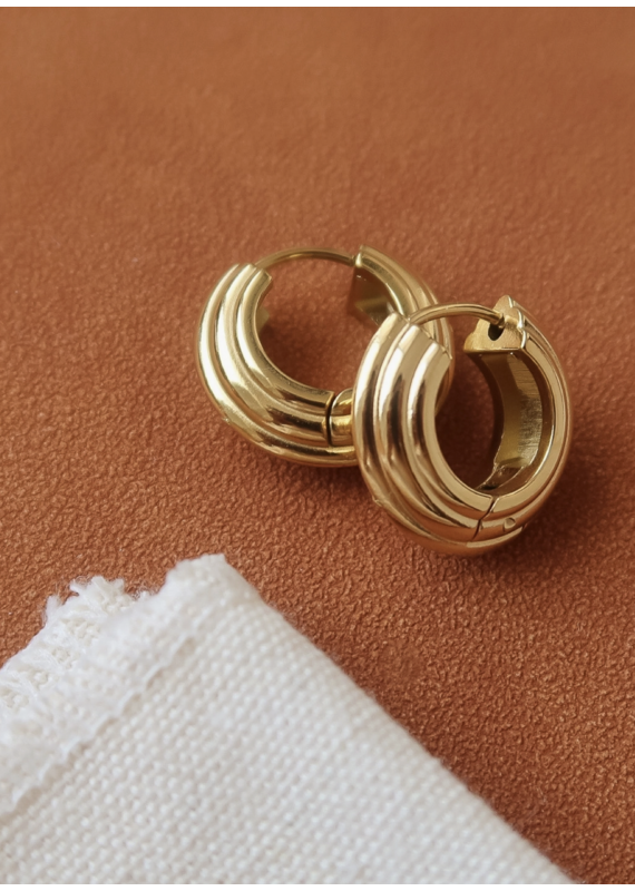 Flanerie Juliette 18K Gold Non-Tarnish Chunky Earrings