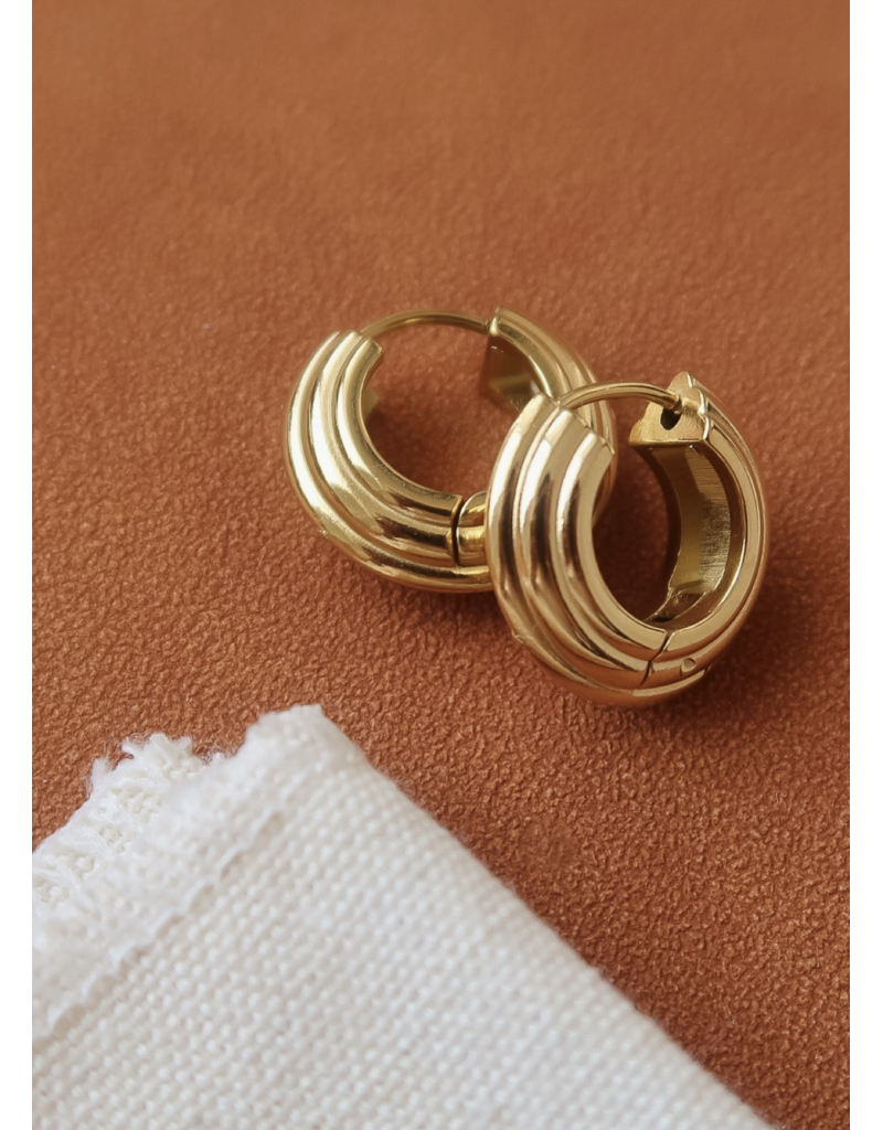 Flanerie Juliette 18K Gold Non-Tarnish Chunky Earrings