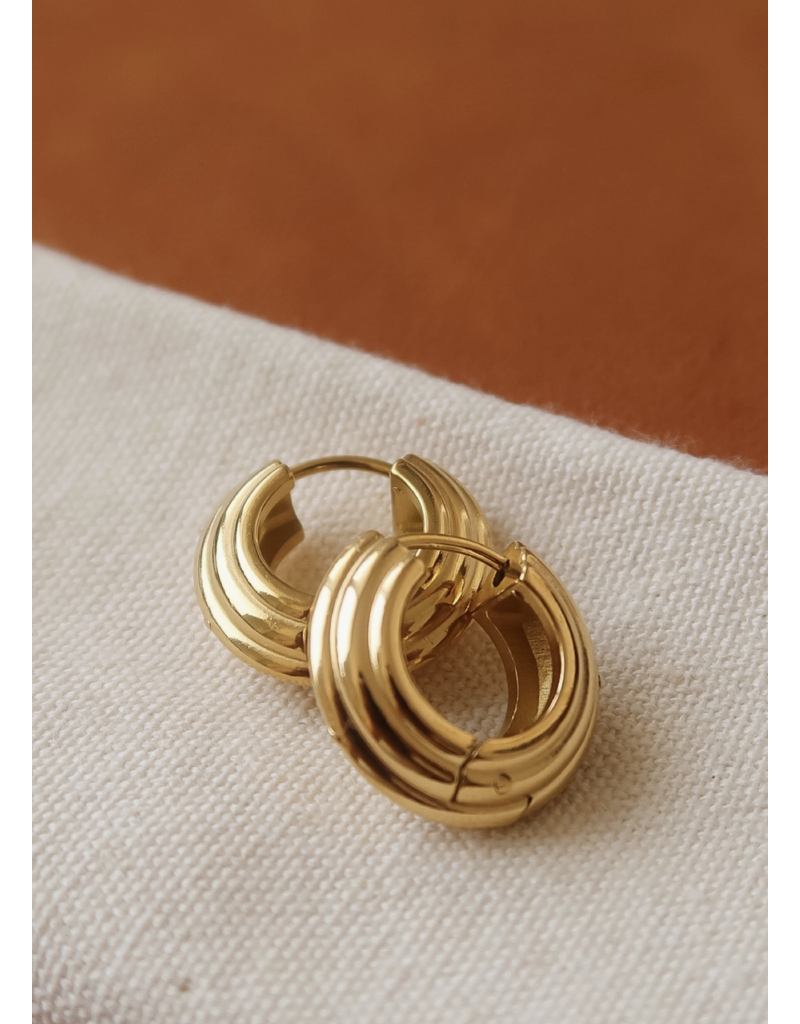 Flanerie Juliette 18K Gold Non-Tarnish Chunky Earrings