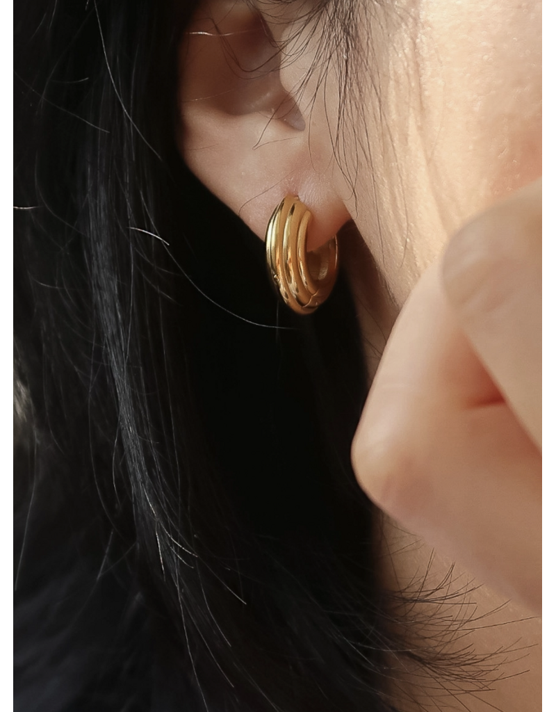 Flanerie Juliette 18K Gold Non-Tarnish Chunky Earrings