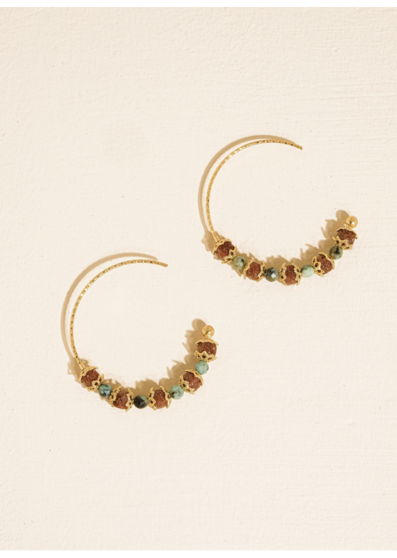 Flanerie Truett 18K Gold Boho Beaded Earrings