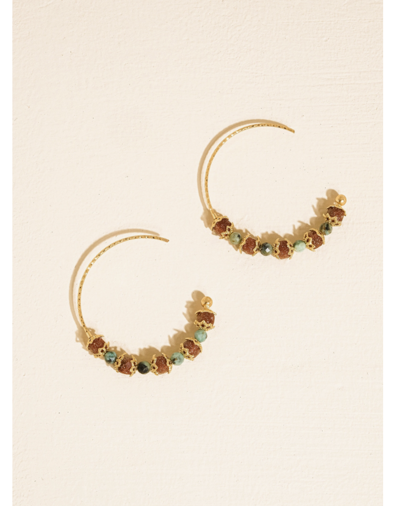 Flanerie Truett 18K Gold Boho Beaded Earrings