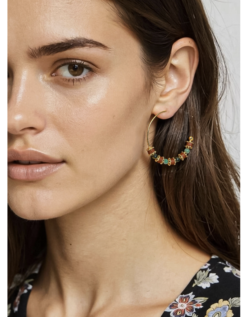 Flanerie Truett 18K Gold Boho Beaded Earrings