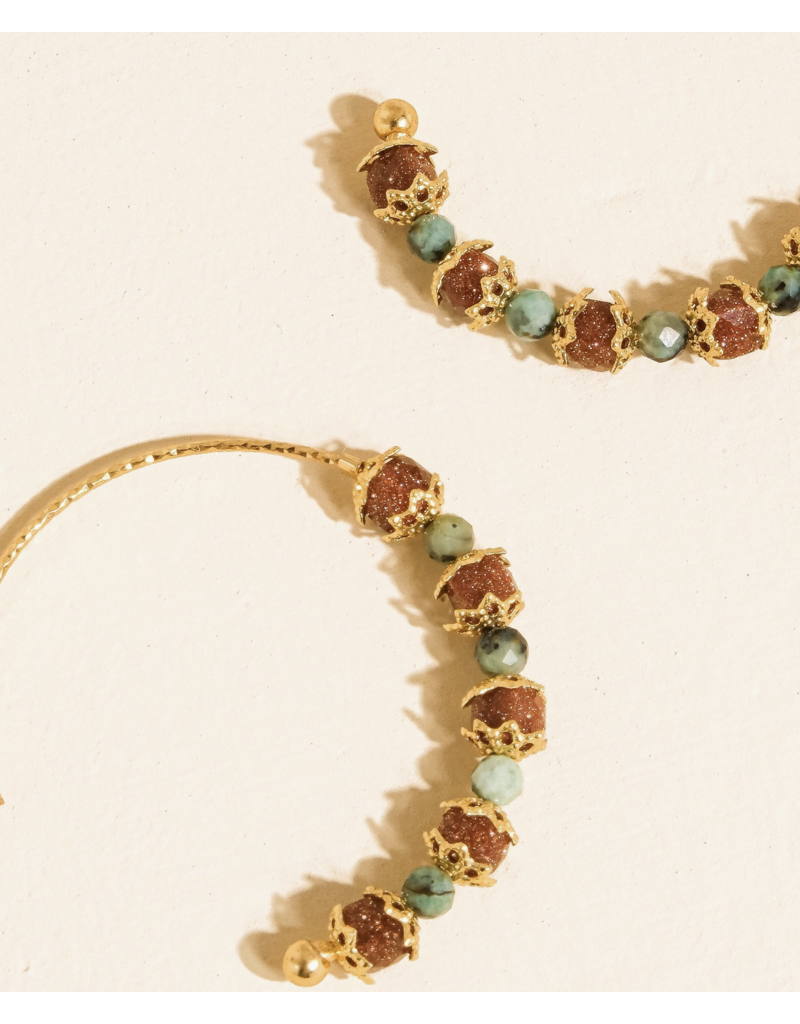 Flanerie Truett 18K Gold Boho Beaded Earrings