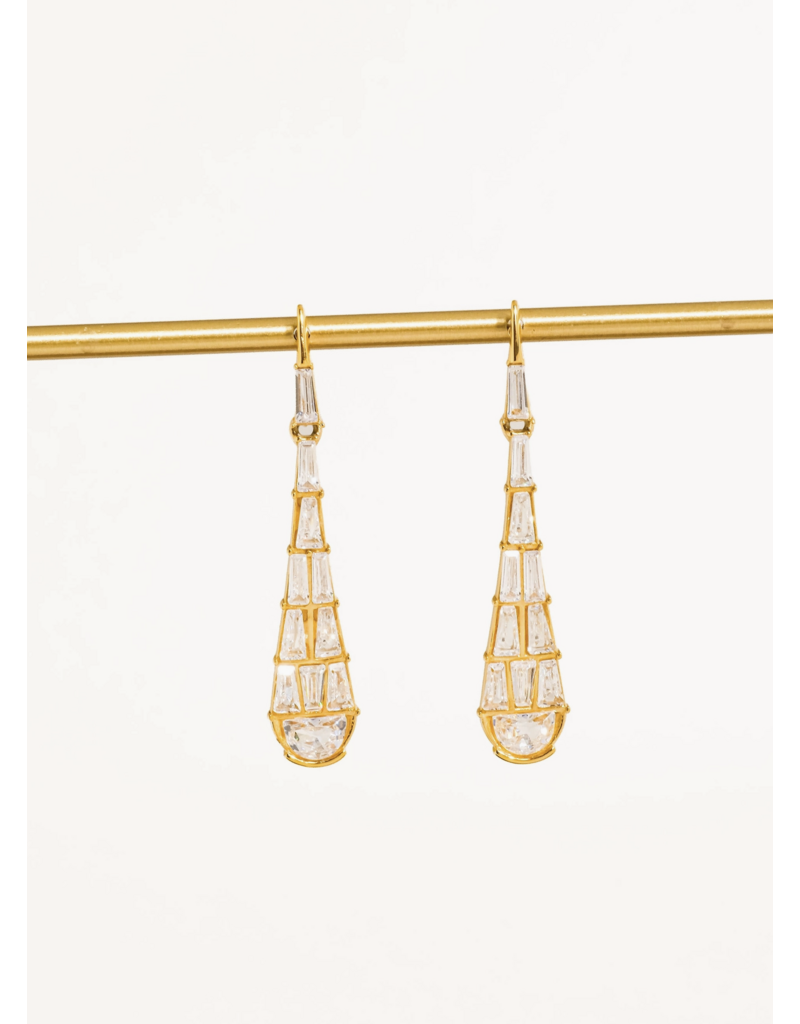 Flanerie Ronze 18K Gold Non-Tarnish Cz Serpent Earrings