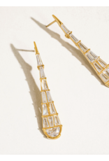 Flanerie Ronze 18K Gold Non-Tarnish Cz Serpent Earrings