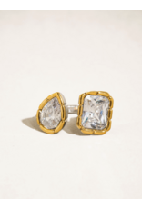 Flanerie Serréa 18K Gold Non-Tarnish Cz Adjustable Ring