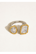 Flanerie Serréa 18K Gold Non-Tarnish Cz Adjustable Ring