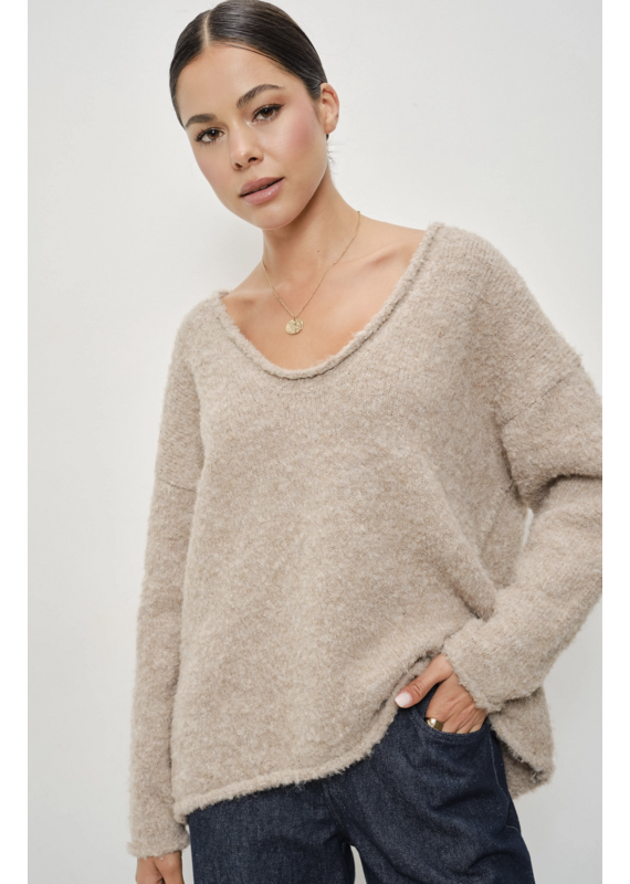 Pretty Garbage Danielle V-Neck Soft Pullover