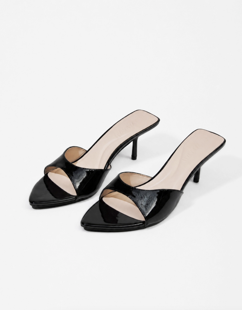 Azarayah Footwear Jawbreaker Patent Open Toe Stiletto Mule