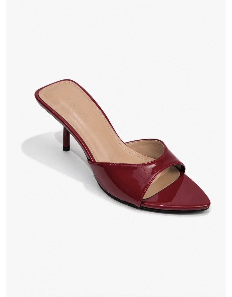 Azarayah Footwear Jawbreaker Patent Open Toe Stiletto Mule