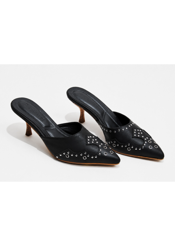Azarayah Footwear No Time Western Studded Pointy Kitten Heel