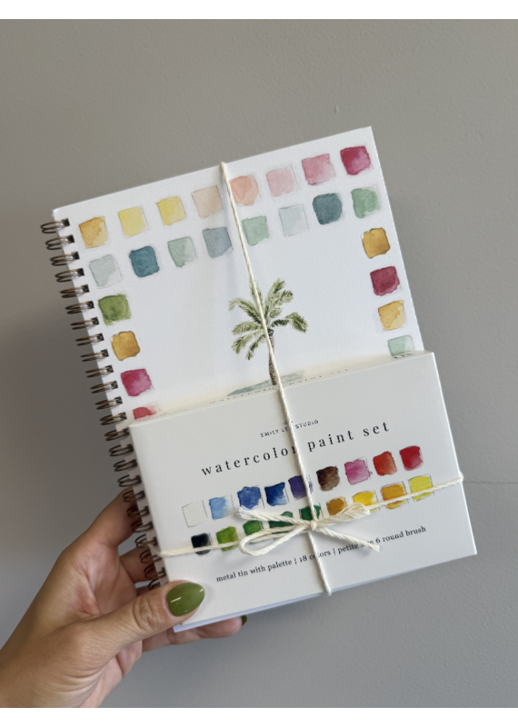 Tropical Watercolor Workbook + Paint/Brush Set