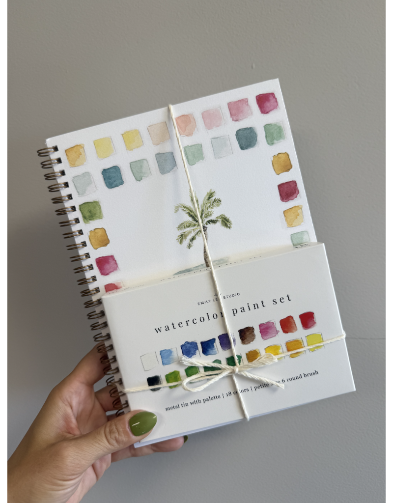 Tropical Watercolor Workbook + Paint/Brush Set