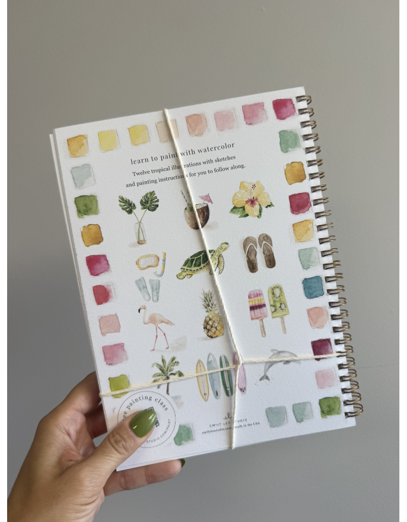 Tropical Watercolor Workbook + Paint/Brush Set