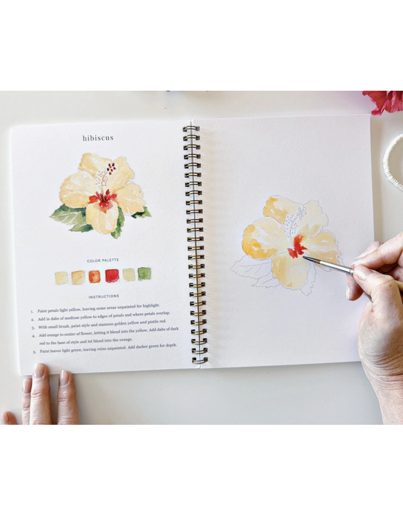 Tropical Watercolor Workbook + Paint/Brush Set
