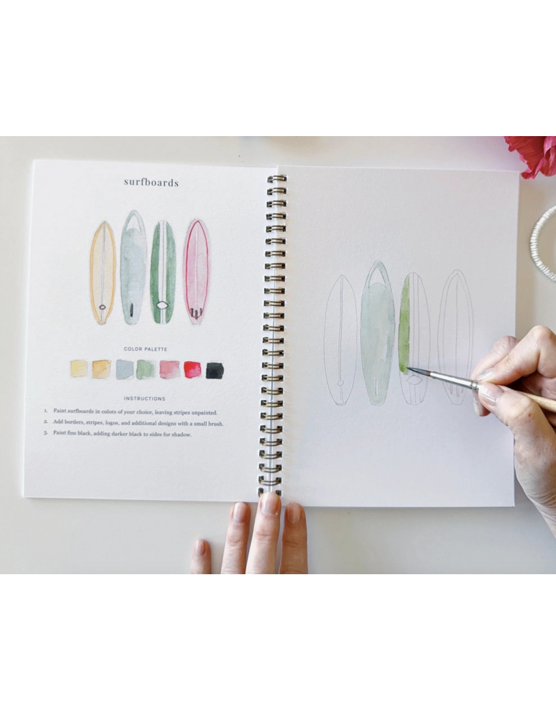 Tropical Watercolor Workbook + Paint/Brush Set