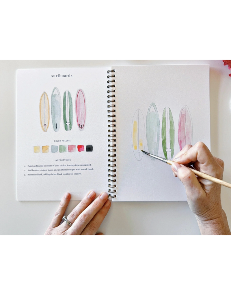 Tropical Watercolor Workbook + Paint/Brush Set