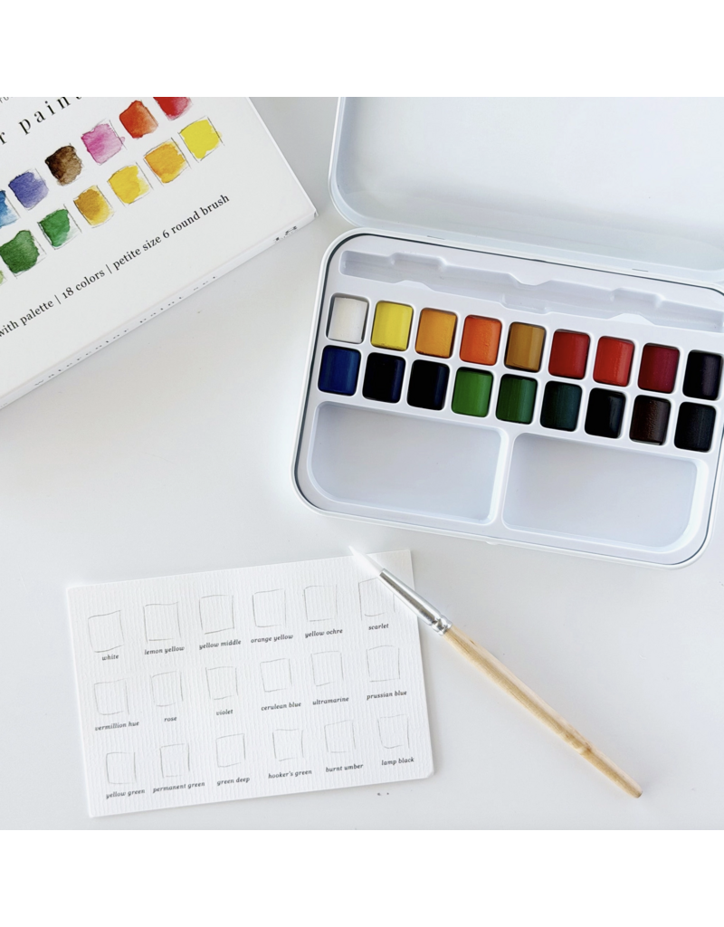 Tropical Watercolor Workbook + Paint/Brush Set