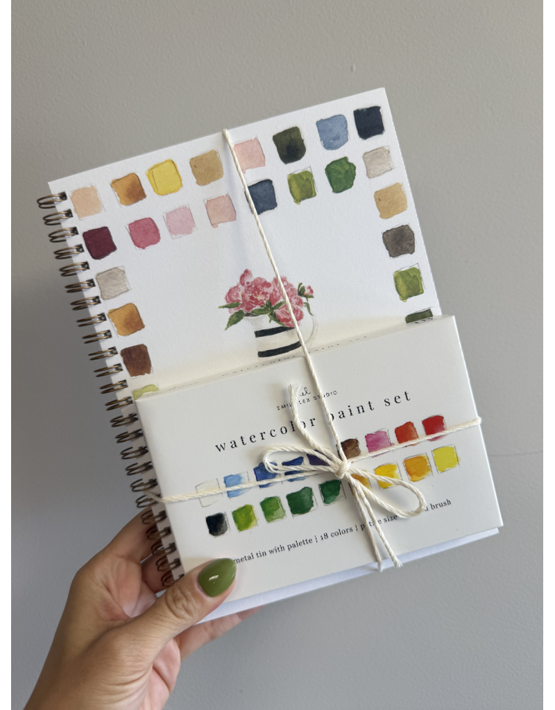 Bouquets Watercolor Workbook + Paint/Brush Set