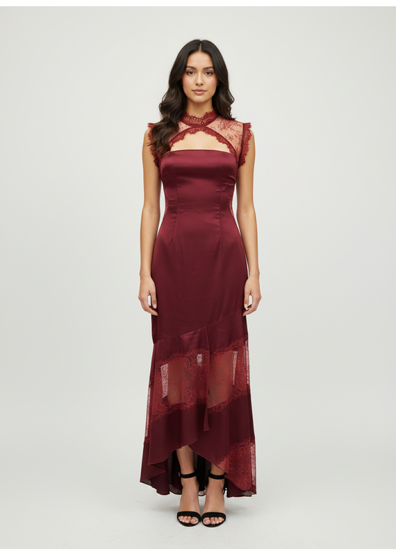 Lexi Lace Asymmetrical Maxi Dress