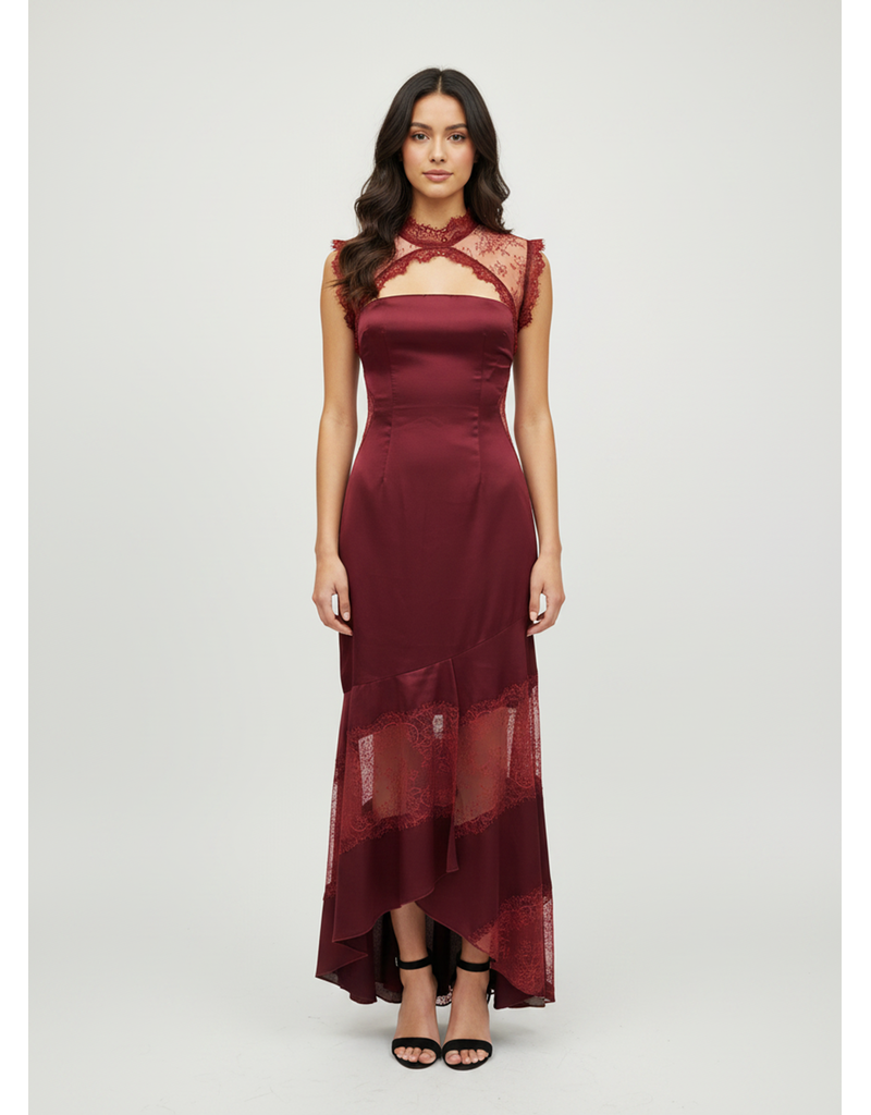 Lexi Lace Asymmetrical Maxi Dress