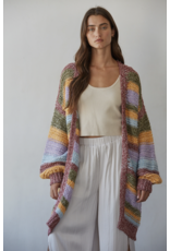 By Together Kayla Striped Long Cardigan