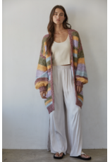 By Together Kayla Striped Long Cardigan