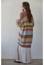 By Together Kayla Striped Long Cardigan
