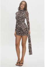 Draped Mesh Mini Dress