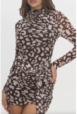 Draped Mesh Mini Dress