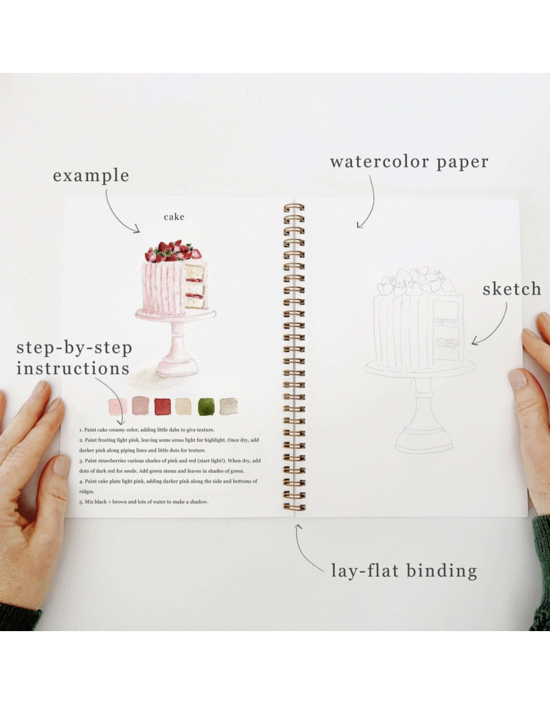 Baking Watercolor Workbook + Paint/Brush Set