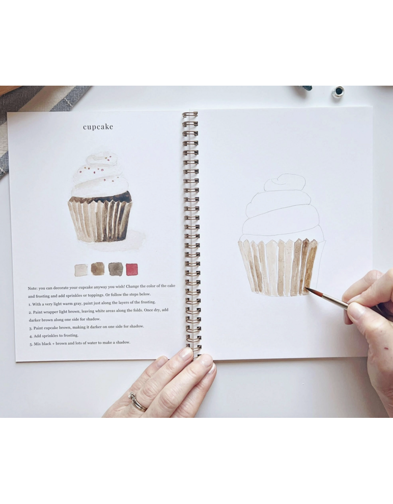 Baking Watercolor Workbook + Paint/Brush Set