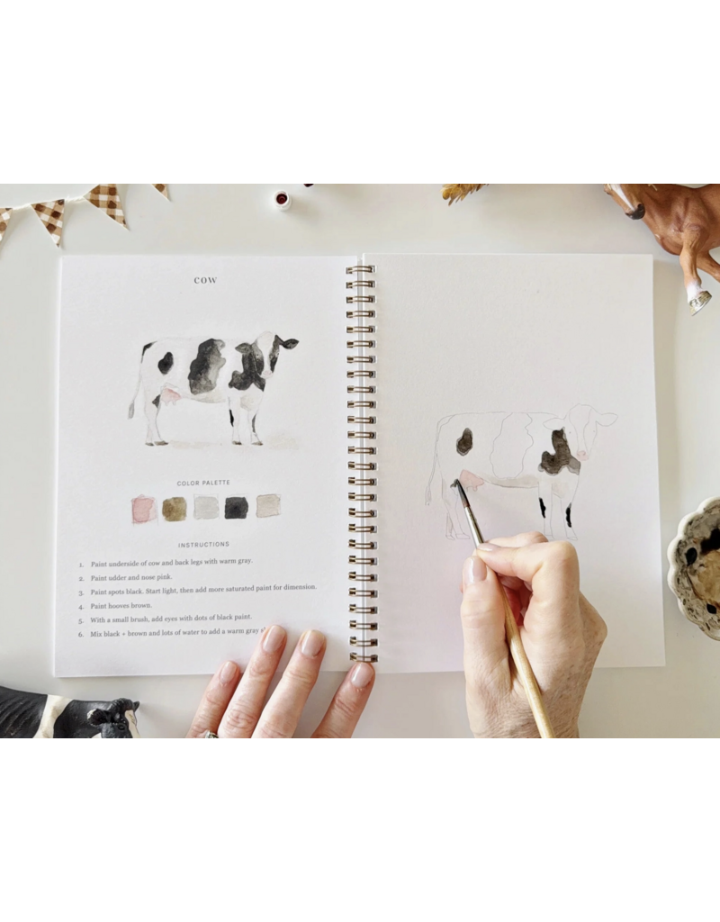 Farm Watercolor Workbook + Paint/Brush Set