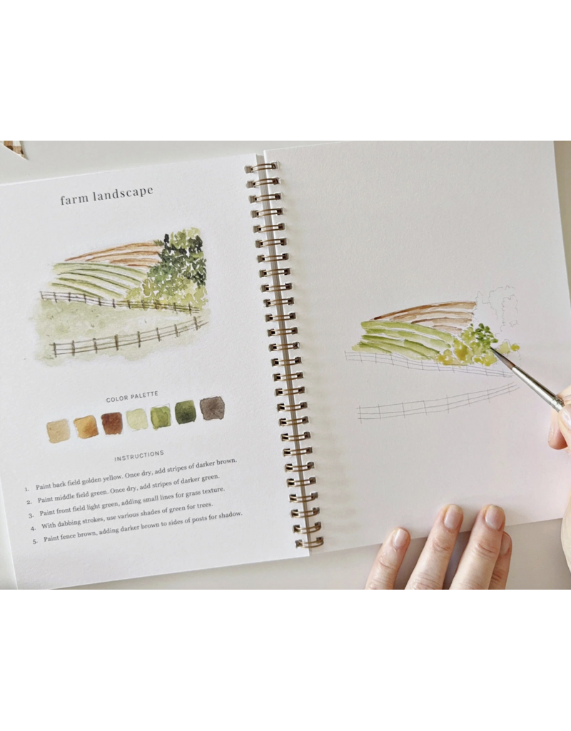 Farm Watercolor Workbook + Paint/Brush Set
