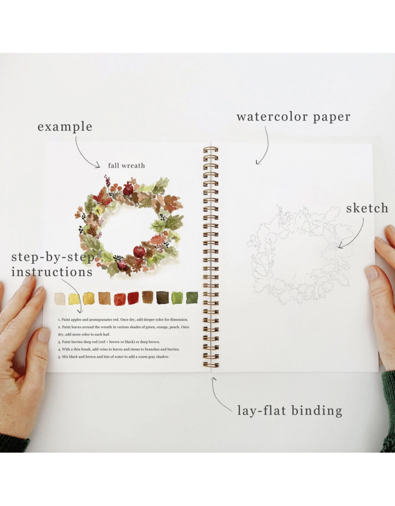 Autumn Watercolor Workbook + Paint/Brush Set